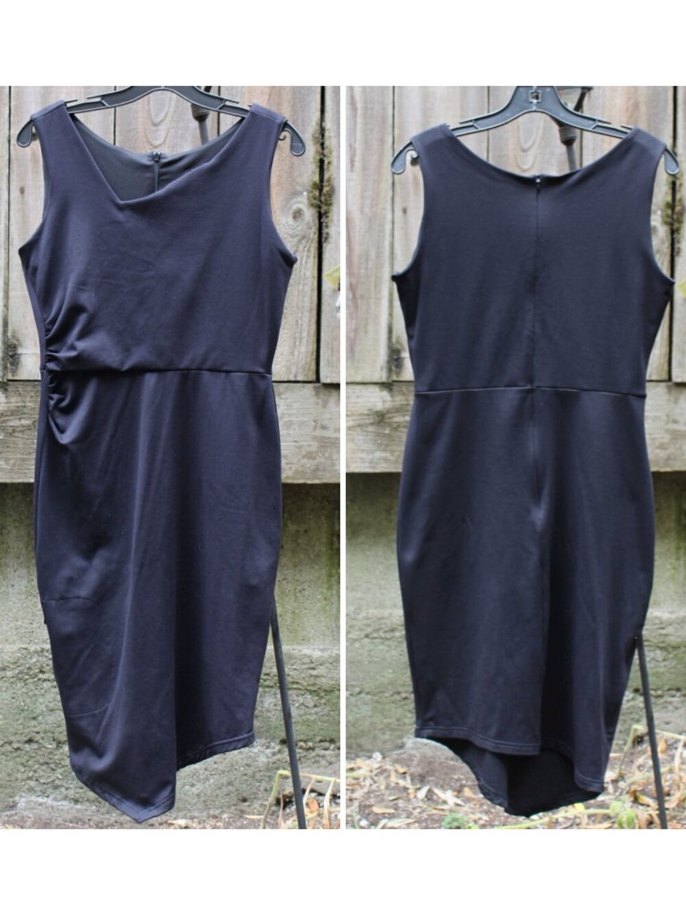 Betabrand - No Sweat Asymmetric Dress, Travel (PLANE) Dress, Navy, Med